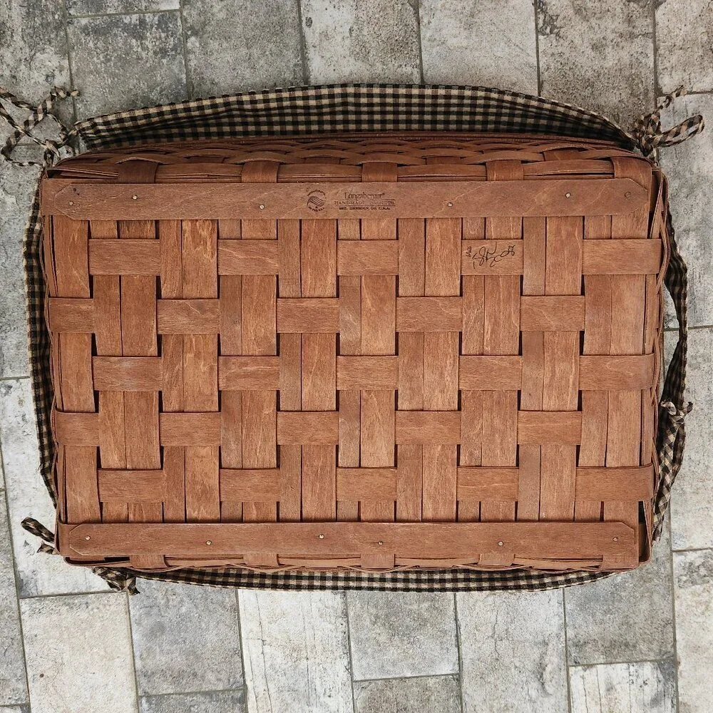 Longaberger Lined Hostess Serving Tray & Basket